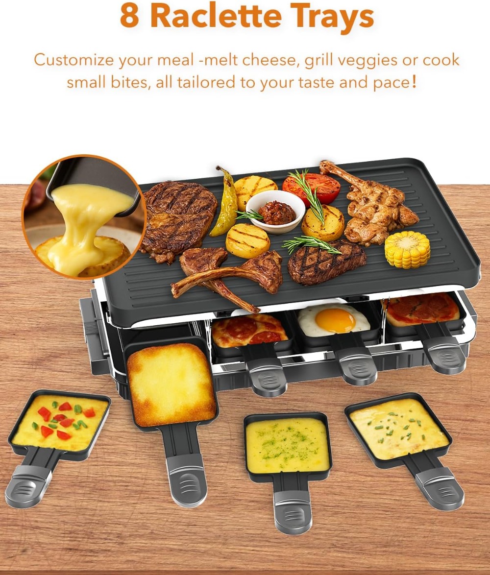 2-in-1 Electric Raclette Table - Korean Bbq Grill 评论和价格