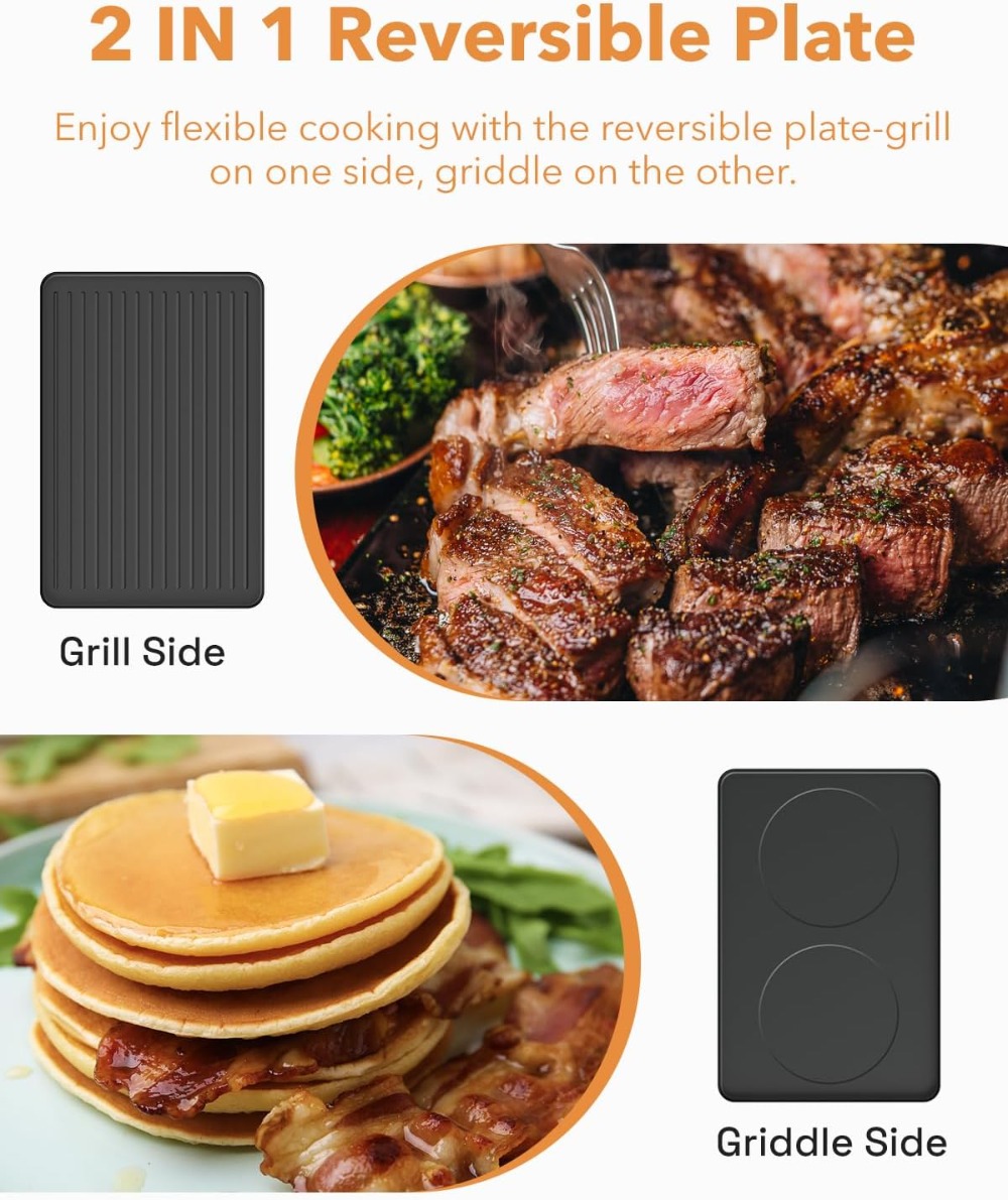 2-in-1 Electric Raclette Table - Korean Bbq Grill 评论和价格