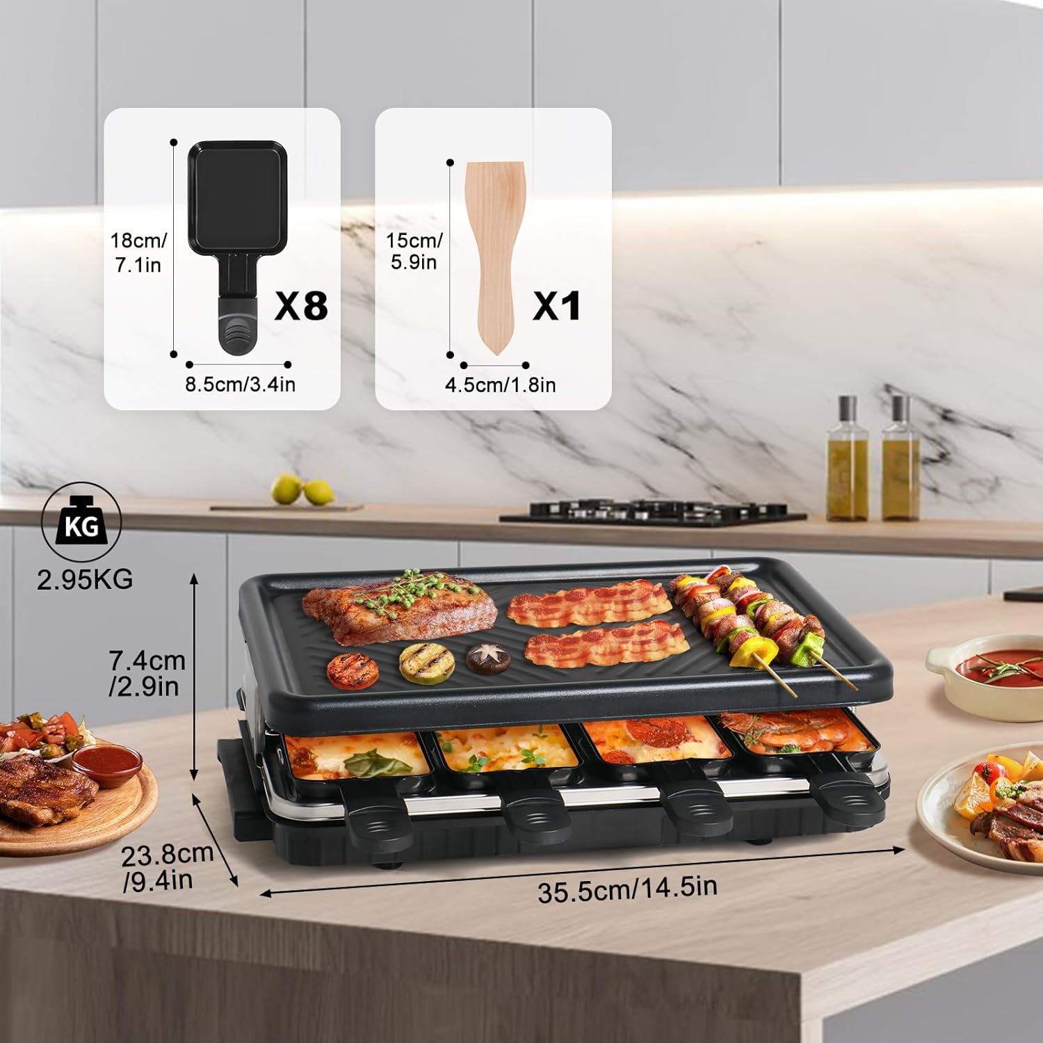 2-in-1 Electric Raclette & Kor - Korean Bbq Grill 评论和价格