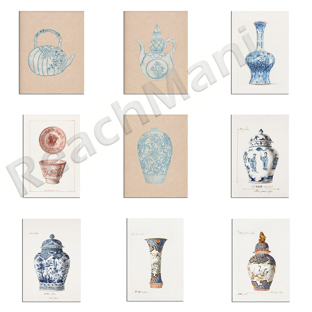 Korean printed blue porcelain  - Korean Arts And Lifestyle 评论和价格