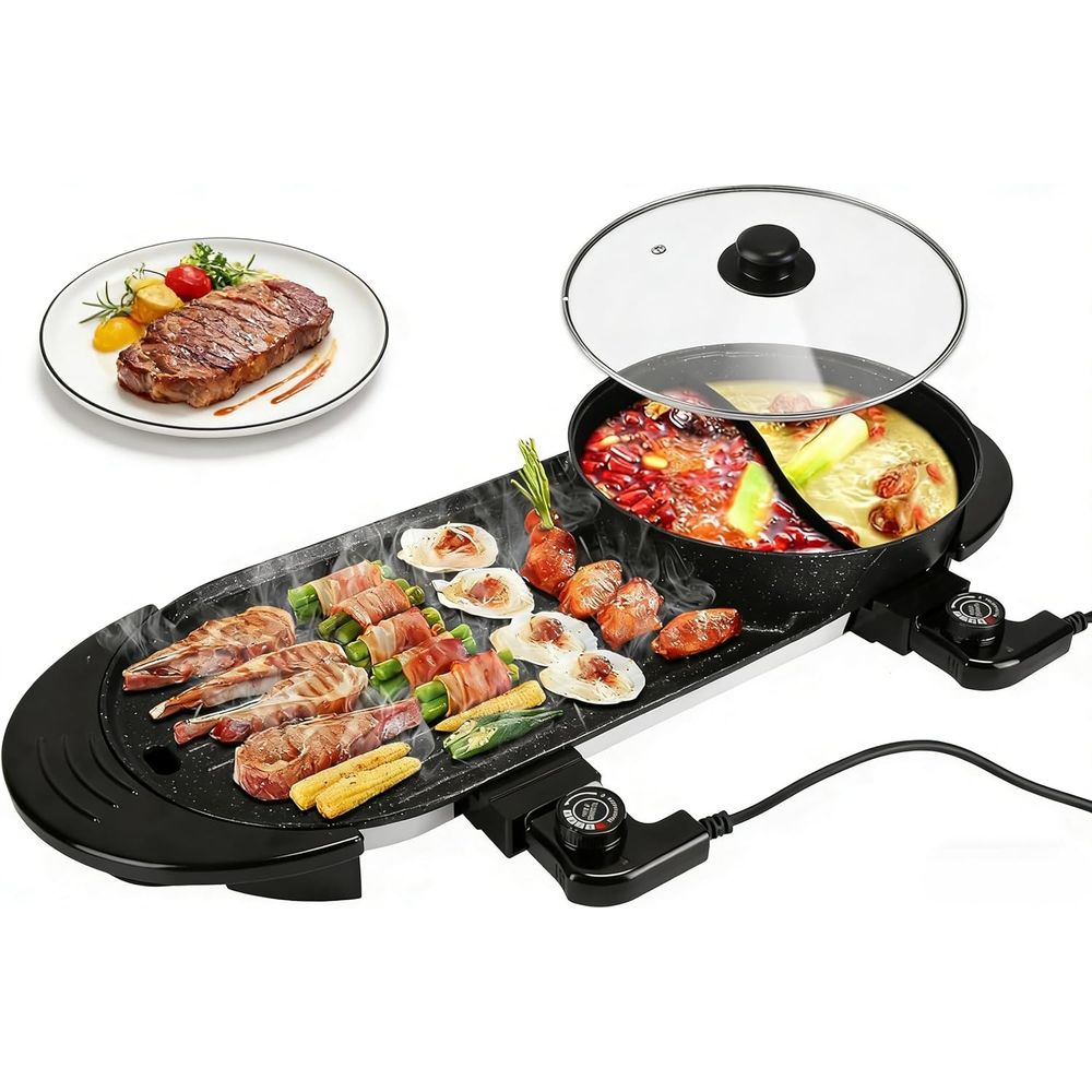 Electric Hot Pot with Grill, 2 - Korean Bbq Grill 评论和价格