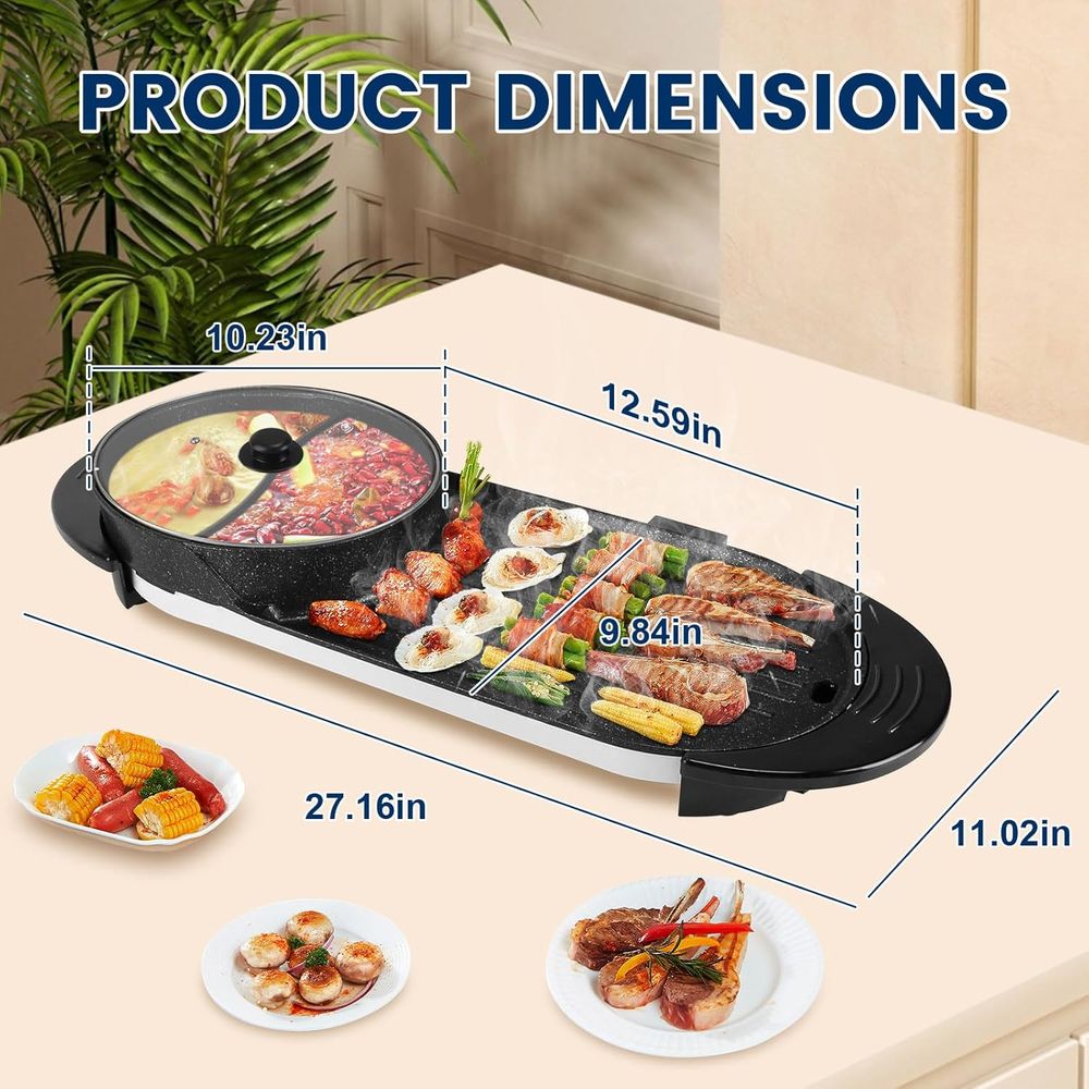 Electric Hot Pot with Grill, 2 - Korean Bbq Grill 评论和价格