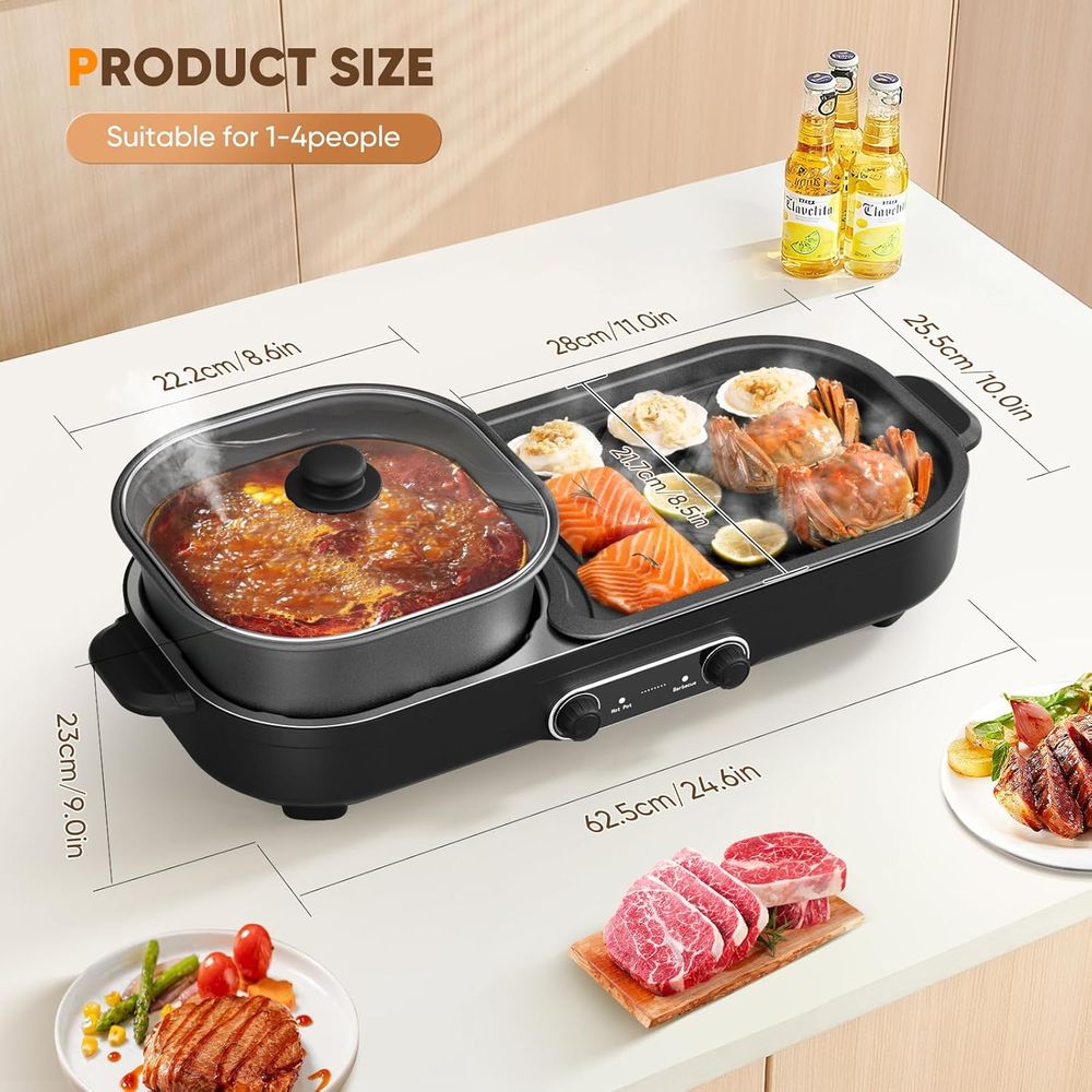 2 in 1 Hot Pot Electric with G - Korean Bbq Grill 评论和价格
