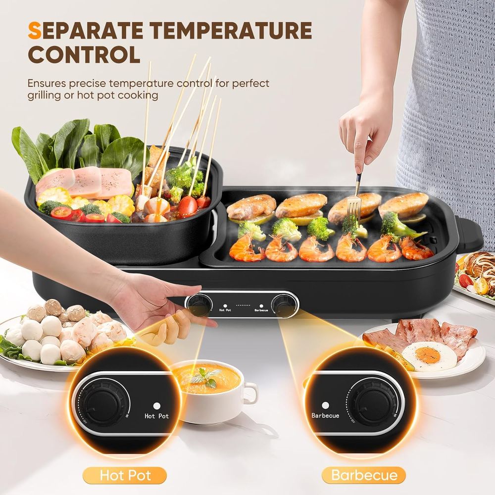 2 in 1 Hot Pot Electric with G - Korean Bbq Grill 评论和价格