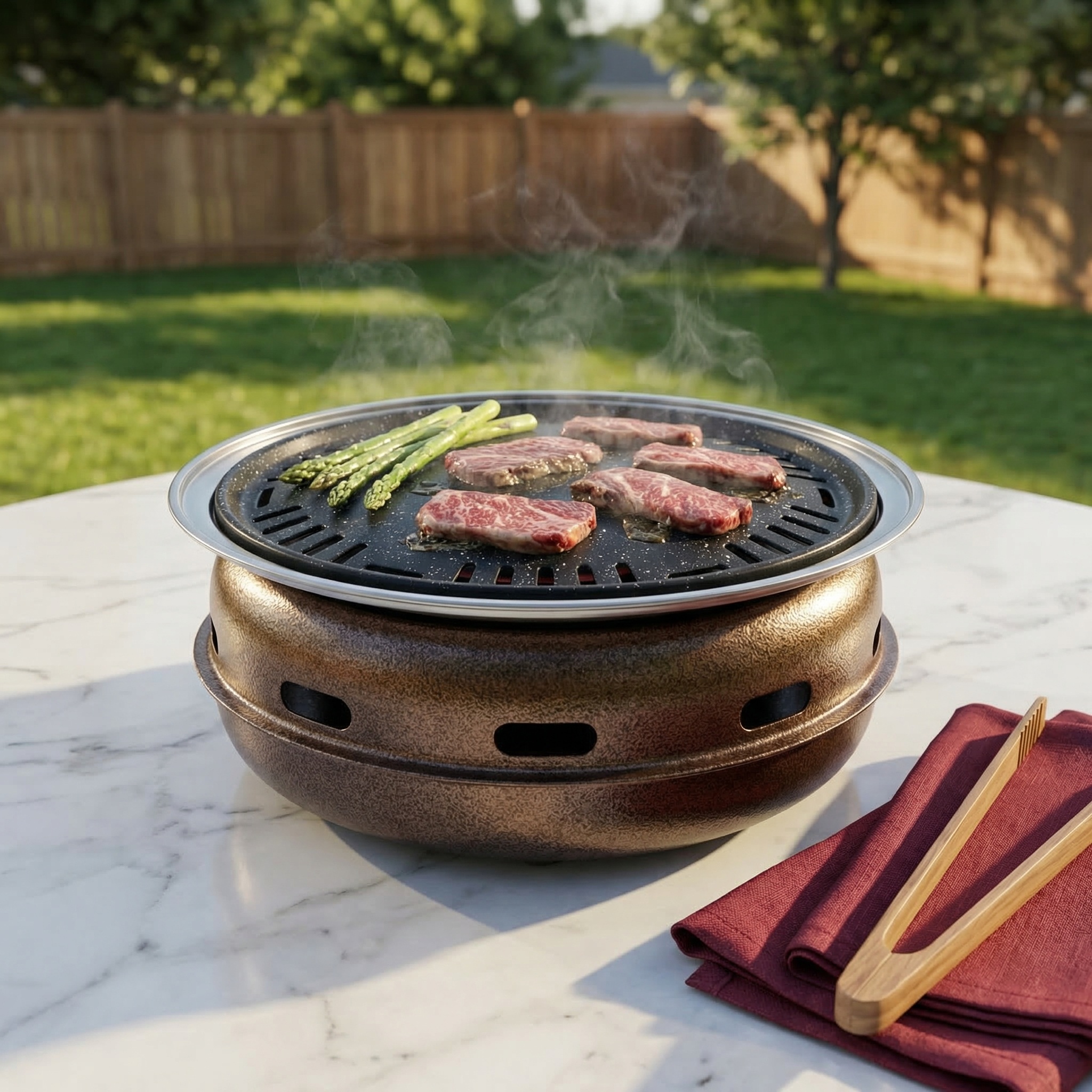 Portable Charcoal BBQ Grill, D - Korean Bbq Grill 评论和价格