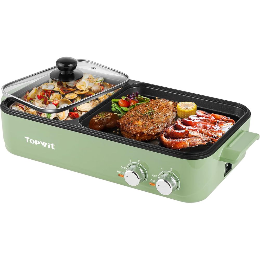 Hot Pot Electric with Grill, 2 - Korean Bbq Grill 评论和价格