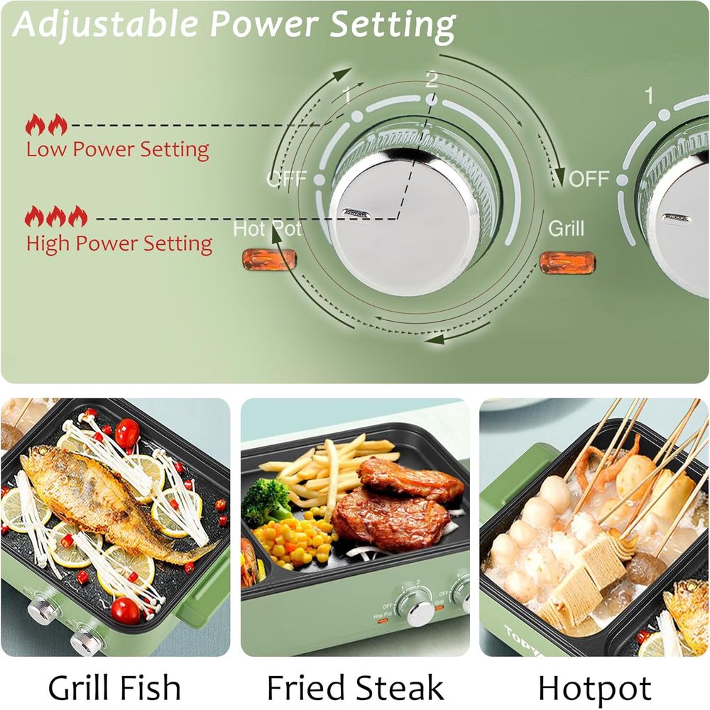 Hot Pot Electric with Grill, 2 - Korean Bbq Grill 评论和价格
