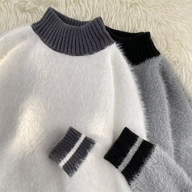 Fur Collar Pullovers Estampado - Modern Korean Lifestyle 评论和价格